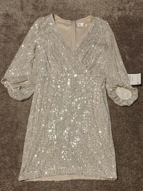 Eliza J NWT Sequin Wrap Dress